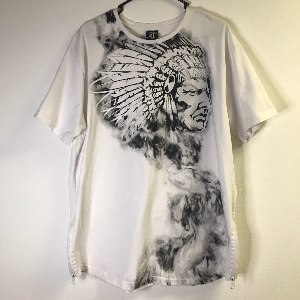 Hustle Gang XL T-Shirt White With Native Logo